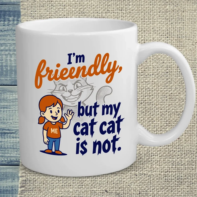 I'm friendly, but my cat ist not - Tasse