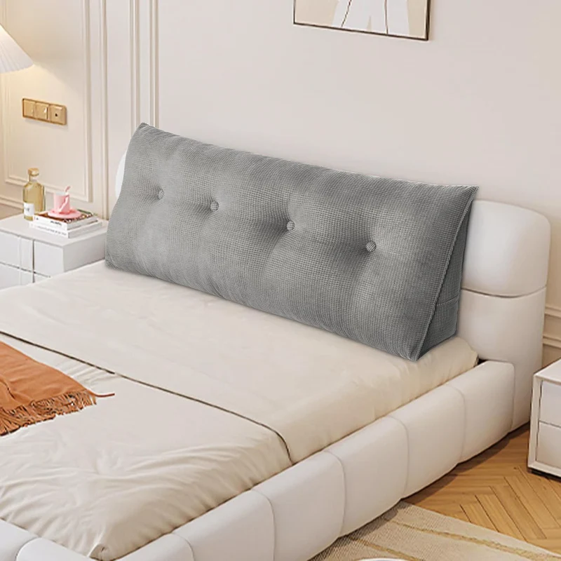 Rückenkissen, Lesekissen für Bett und Sofa – 140 cm langes Keilkissen für 2 Personen, mit Seitenfach