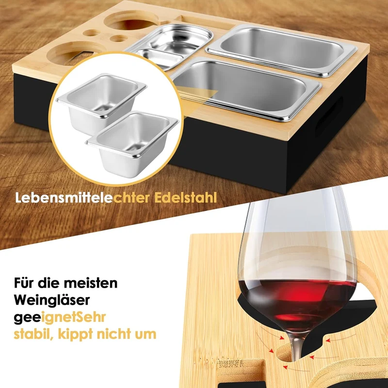 IEEILULU Couchbar, Snackbox Sofatablett, Couch Bar mit Geschenkbox, Snackspender mit Snackschale, Ge