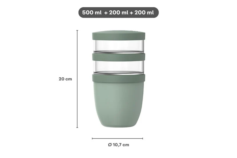 Ellipse Lunchpot 3-teilig 500 ml + 200 ml + 200 ml – Nordic blue