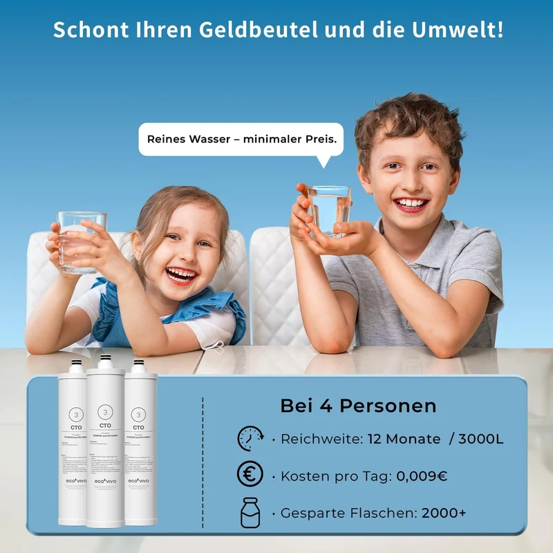 Ecoviva-Ersatz-CTO-Filterkartusche für das Umkehrosmoseanlage RO800G/1000G