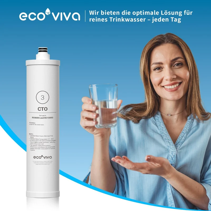 Ecoviva-Ersatz-CTO-Filterkartusche für das Umkehrosmoseanlage RO800G/1000G