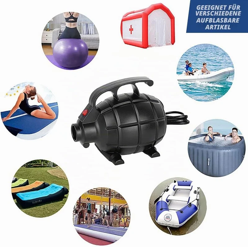 Electric Air Pump,Irfora Tragbare 500W elektrische Pumpe Luftmatratze Pumpe Luftbett Pool Toy Raft B