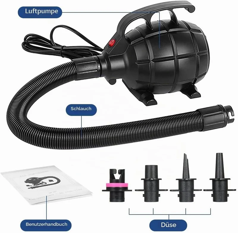 Electric Air Pump,Irfora Tragbare 500W elektrische Pumpe Luftmatratze Pumpe Luftbett Pool Toy Raft B