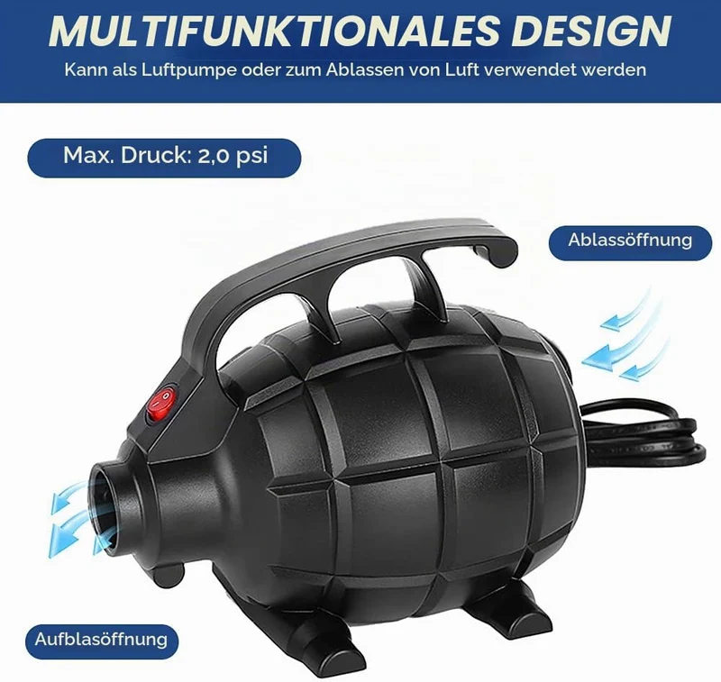 Electric Air Pump,Irfora Tragbare 500W elektrische Pumpe Luftmatratze Pumpe Luftbett Pool Toy Raft B