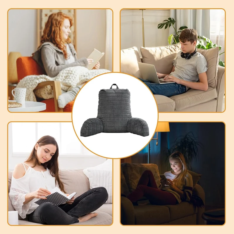 Lesekissen für Bett und Sofa, Rückenkissen Sitzkissen mit RüCkenlehne mit Handgelenkstütze, Armlehne