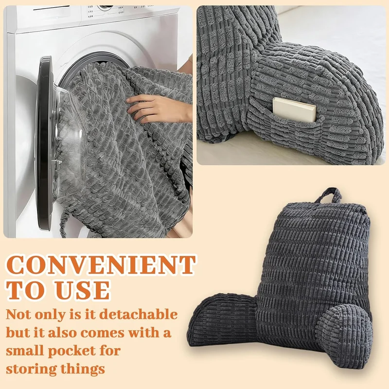 Lesekissen für Bett und Sofa, Rückenkissen Sitzkissen mit RüCkenlehne mit Handgelenkstütze, Armlehne