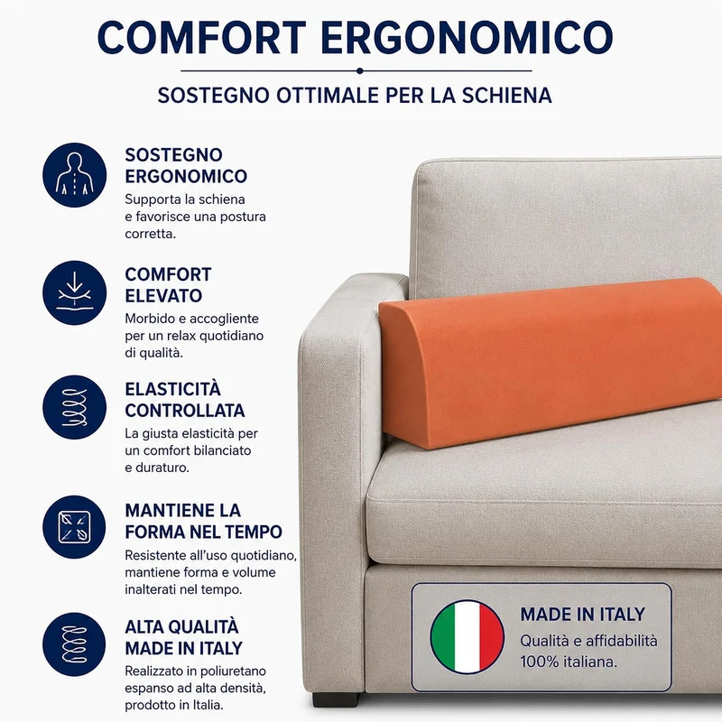 Rückenlehne für Sofas und Sessel, Kissen aus Schaumstoff (niedrige Rückenlehne, 75 cm) Rückenlehne N