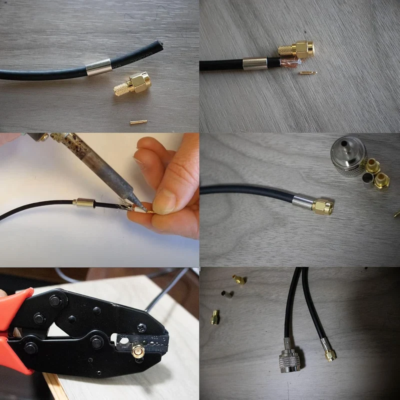 SMA-Stecker und Koaxialkabel-Crimpwerkzeug, RG58-Kabel für SMA-WLAN-Antennenverlängerungskabel, 10 S
