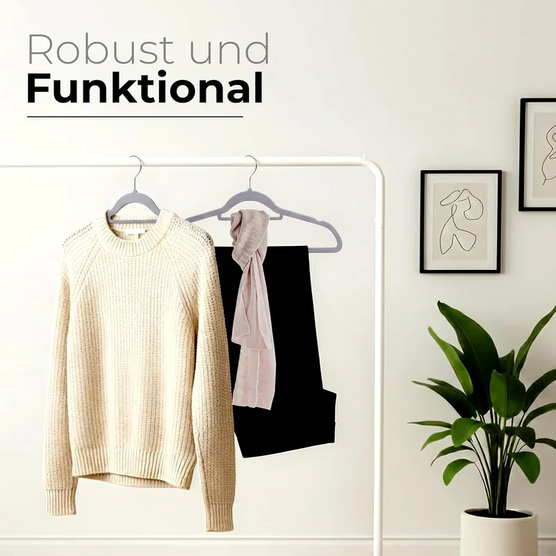 Utopia Home -Premium-Antirutsch-Kleiderbügel aus Samt - rutschfeste und strapazierfähige Kleiderbüge