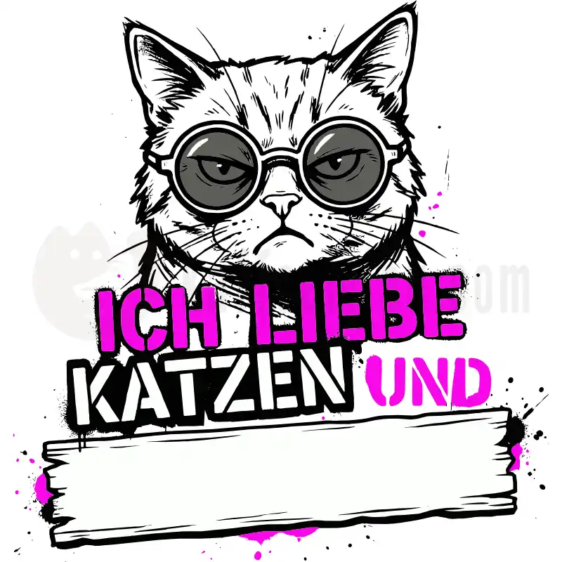 Ich liebe Katzen und - Tasse