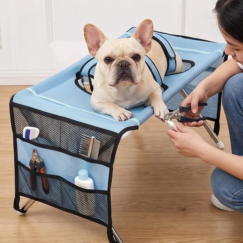 Generisch Pflegetisch Für Haustiere, Hundebadetisch 8 Löcher Badestuhl für Hunde & Katze Tierpflege
