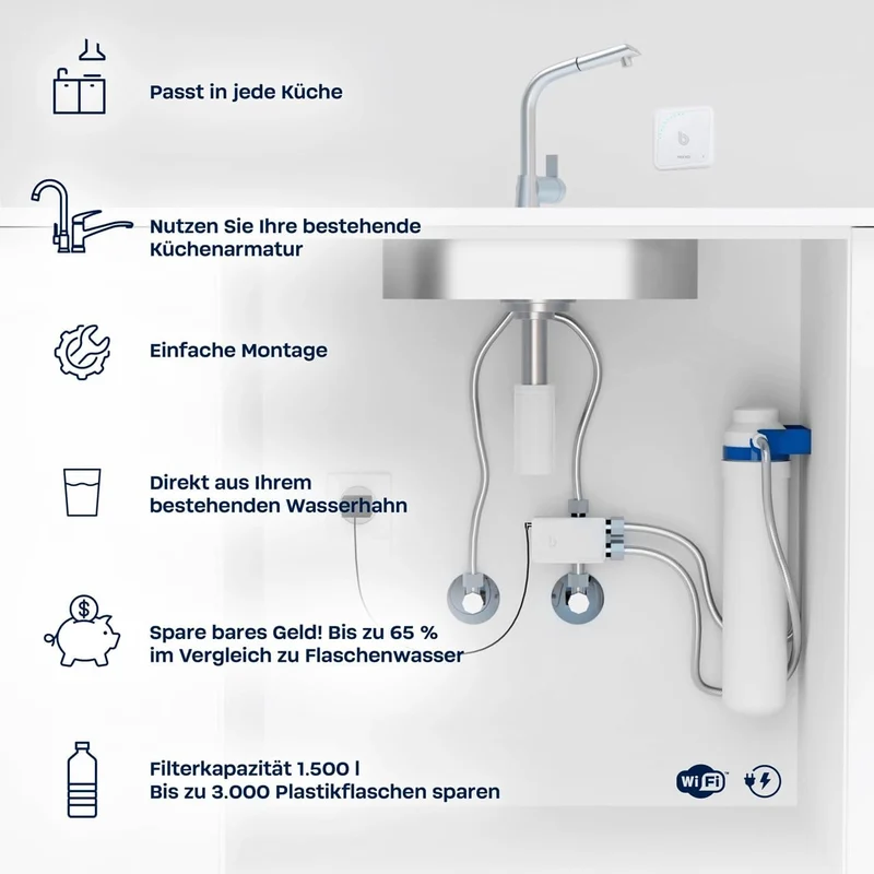 BWT MIXXO TASTE Starter Kit | Wasserfilter Wasserhahn, inklusive Filterkartusche, Taste