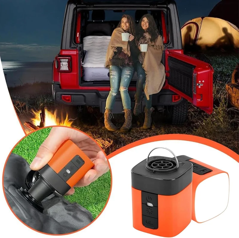 Airburst Pro – Compact Electric Pump with Vacuum & Led Light, Elektrische Luftpumpe mit 5 Düsen, Tra