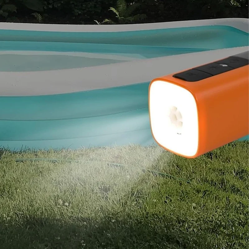 Airburst Pro – Compact Electric Pump with Vacuum & Led Light, Elektrische Luftpumpe mit 5 Düsen, Tra