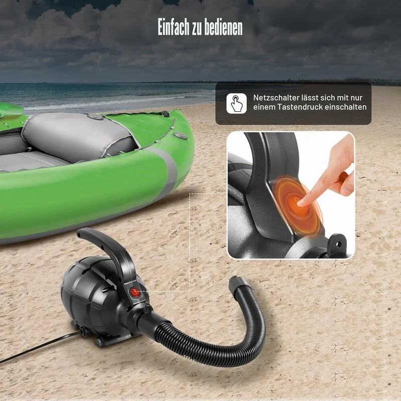 600W Elektrische Luftpumpe Pumpe Elektropumpe für Aufblasbare Air Track Matte Luftmatratze Flösse Bo