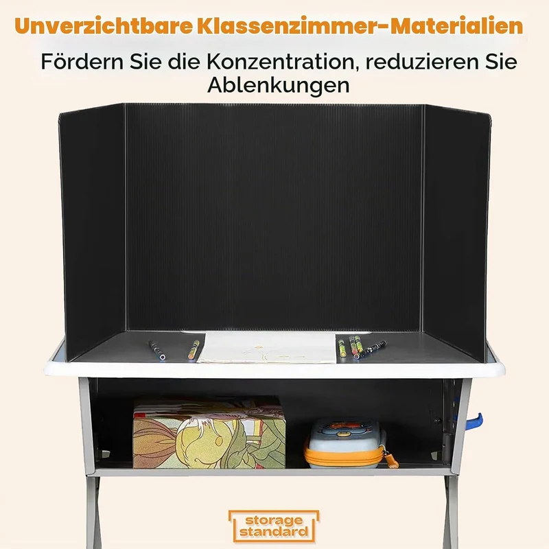 DAZZTIME Trennwand für Schreibtisch,8 Stück Faltbare Schreibtisch-Trennwand,Sichtschutz Schreibtisch
