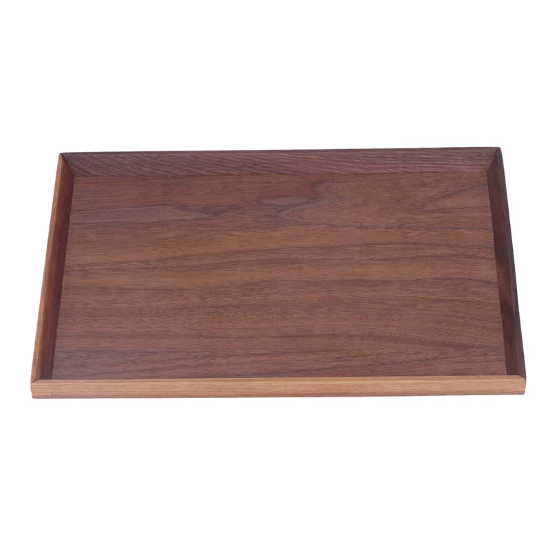 Buachois Holz Tablett, 35 x 25cm Rechteckig Serviertablett Teetablett Deko 35x25cm, 35x25cm