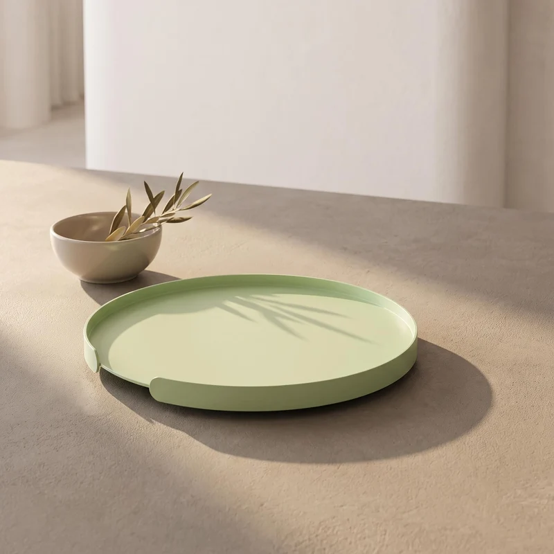 LILO Deko Tablett rund, Serviertablett aus Aluminium, Mint, Mint