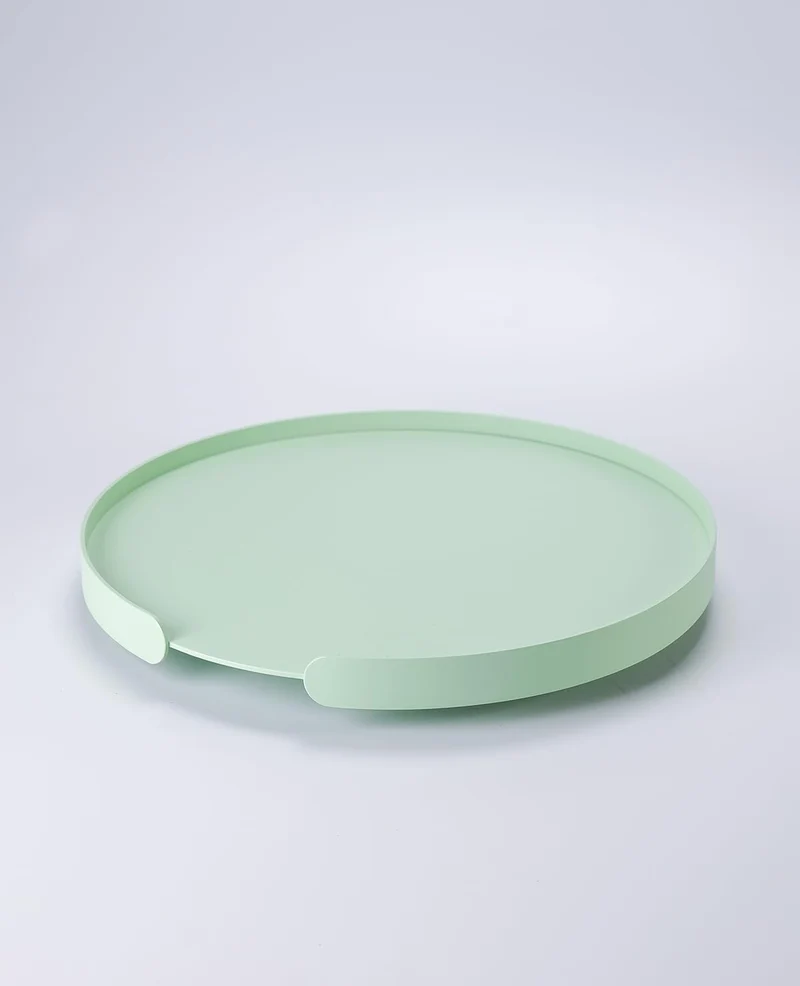 LILO Deko Tablett rund, Serviertablett aus Aluminium, Mint, Mint