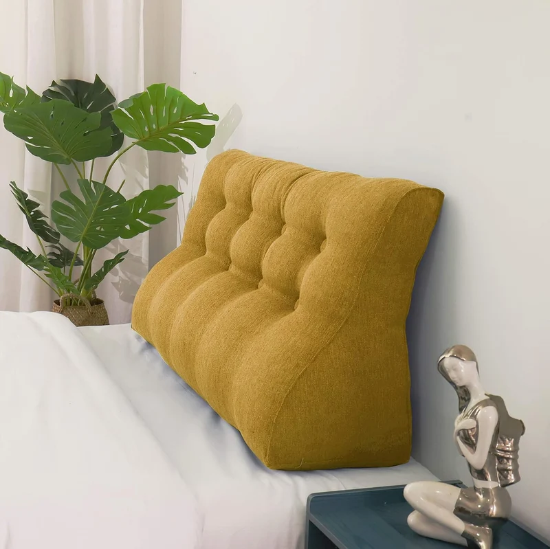 Johnear Rückenkissen Ergonomisch Gekrümmt für Sofa & Bett (Gelb, 120cm) Gelb 120cm, Gelb 120cm