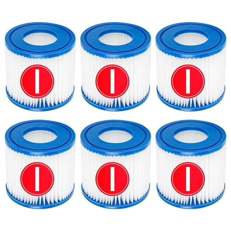 YanBan Schwimmbad-Filterkartusche kompatibel mit Best-Way 58381 Filterpumpe, 6 Stück Ersatzfilter ko