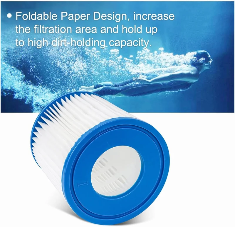 YanBan Schwimmbad-Filterkartusche kompatibel mit Best-Way 58381 Filterpumpe, 6 Stück Ersatzfilter ko