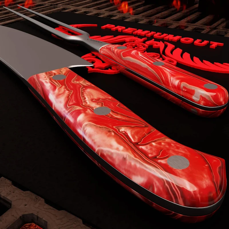 GIESSER seit 1776 - Made in Germany - PremiumCut, Red Diamond, Tranchier Set 2 teilig, Kochmesser 20