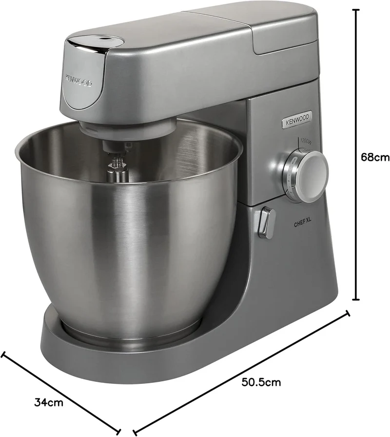 Kenwood Chef Knetmaschine Planetaria, Silber Rührmaschine + Mixer + Fleischwolf 6.7 grau Bundle mit