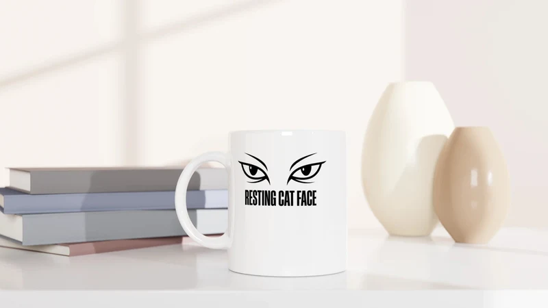 Resting Cat Face - Tasse