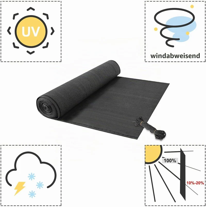 Laneetal Zaunblenden Schattiergewebe 150 g/m², Sichtschutz Windschutz Staubschutz Schattierwert mit