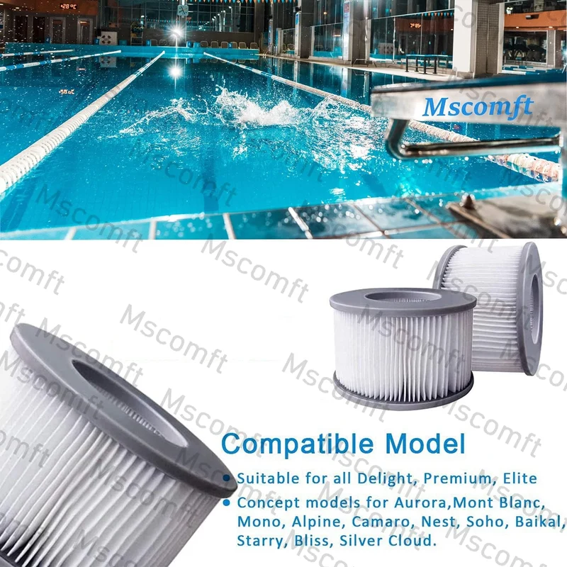 Whirlpoal zubehör für MSPA Whirlpoal Ersatz Filter Filterkartusche Doppelpack für aufblasbare Pools,