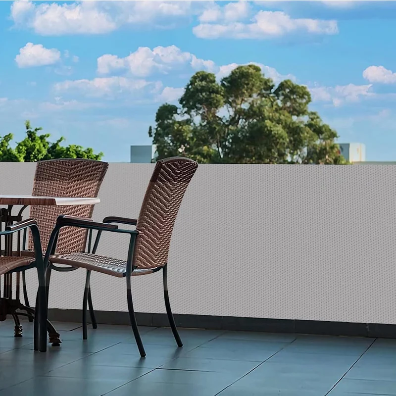 balkonbespannung 80 cm hoch Grau Windschutz Balkon Blickdichte 100% Privatsphäre Wetterfest UV-Schut