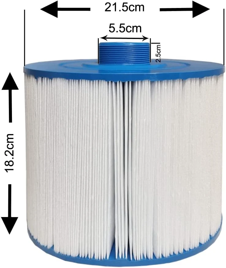 Whirlpoolfilter, Kartuschenfilter mit feinem Gewinde. Durchm: 21.5cm, Höhe: 18.2 cm, Oberseite: gesc