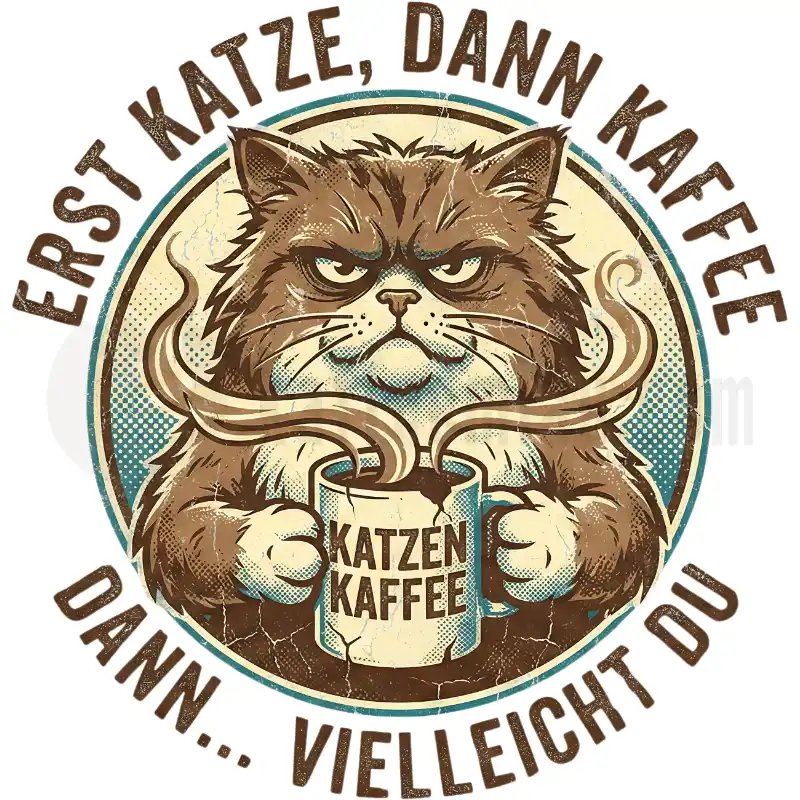 Katze Kaffee Du - Tasse