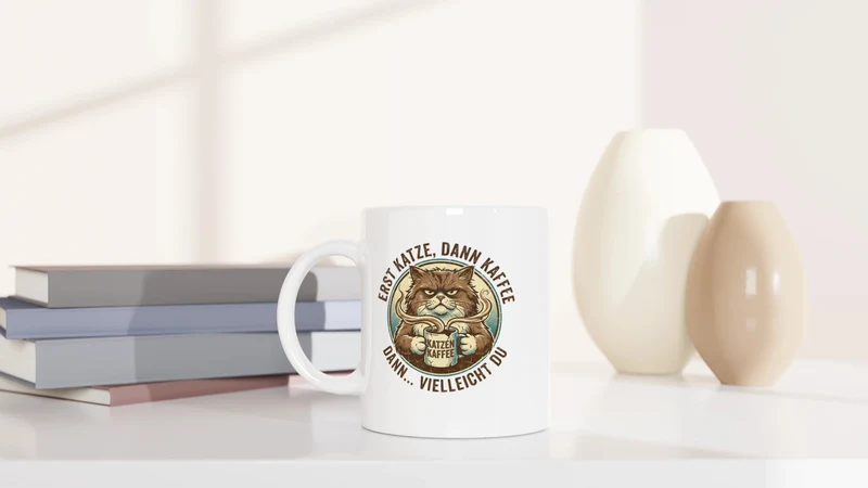 Katze Kaffee Du - Tasse
