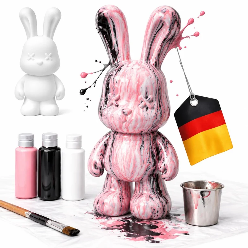 DIY-Malflüssigkeit hase Figur Kit - Heimdekorationen Malen Bastelset, Haus Dekoration, Kreative Blan
