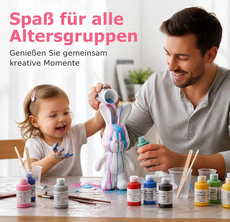 DIY-Malflüssigkeit hase Figur Kit - Heimdekorationen Malen Bastelset, Haus Dekoration, Kreative Blan