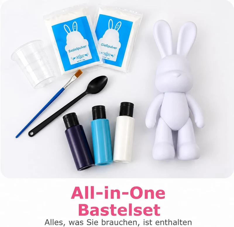 DIY-Malflüssigkeit hase Figur Kit - Heimdekorationen Malen Bastelset, Haus Dekoration, Kreative Blan