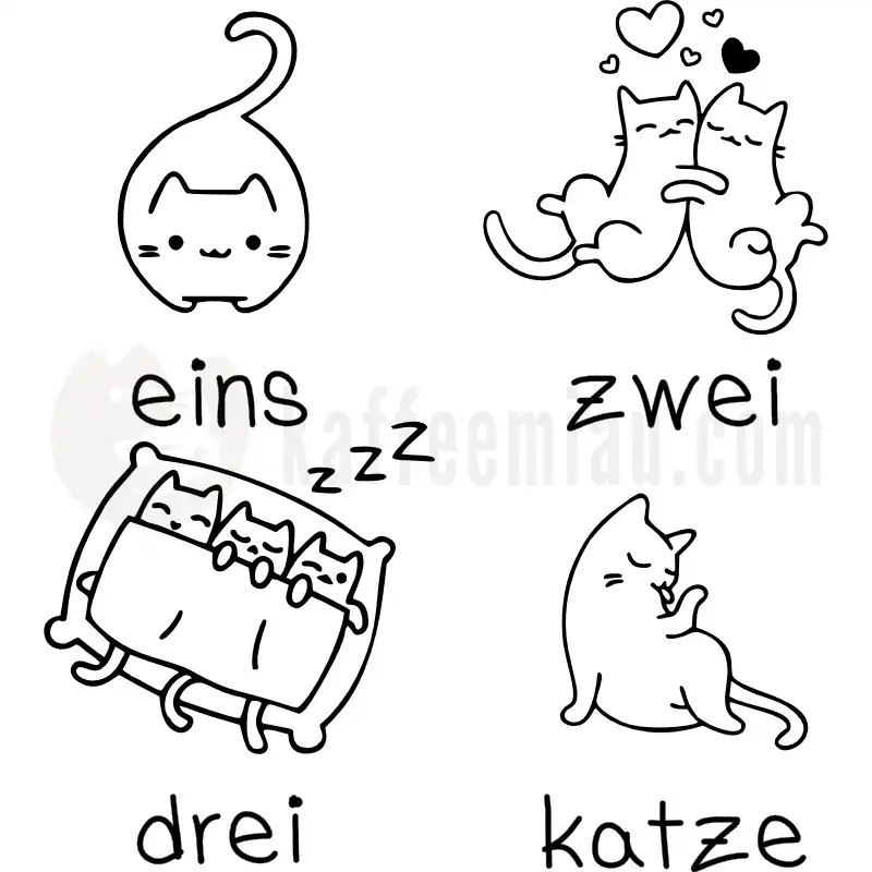 eins zwei drei katze zzz - Tasse