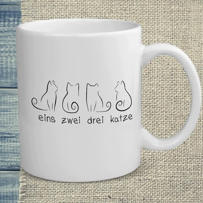 Eins Zwei Drei Katze - Tasse