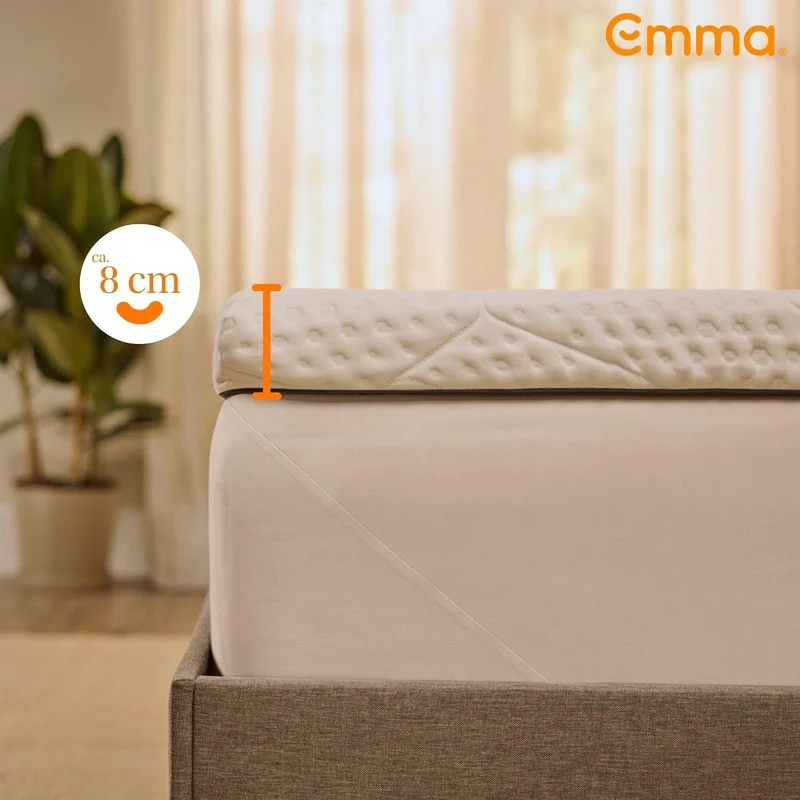 Emma Premium-Matratzenauflage 90 x 200 cm, 8 cm | 2 temperaturausgleichende & Feste Schichten | HRX-