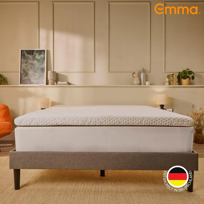 Emma Premium-Matratzenauflage 90 x 200 cm, 8 cm | 2 temperaturausgleichende & Feste Schichten | HRX-