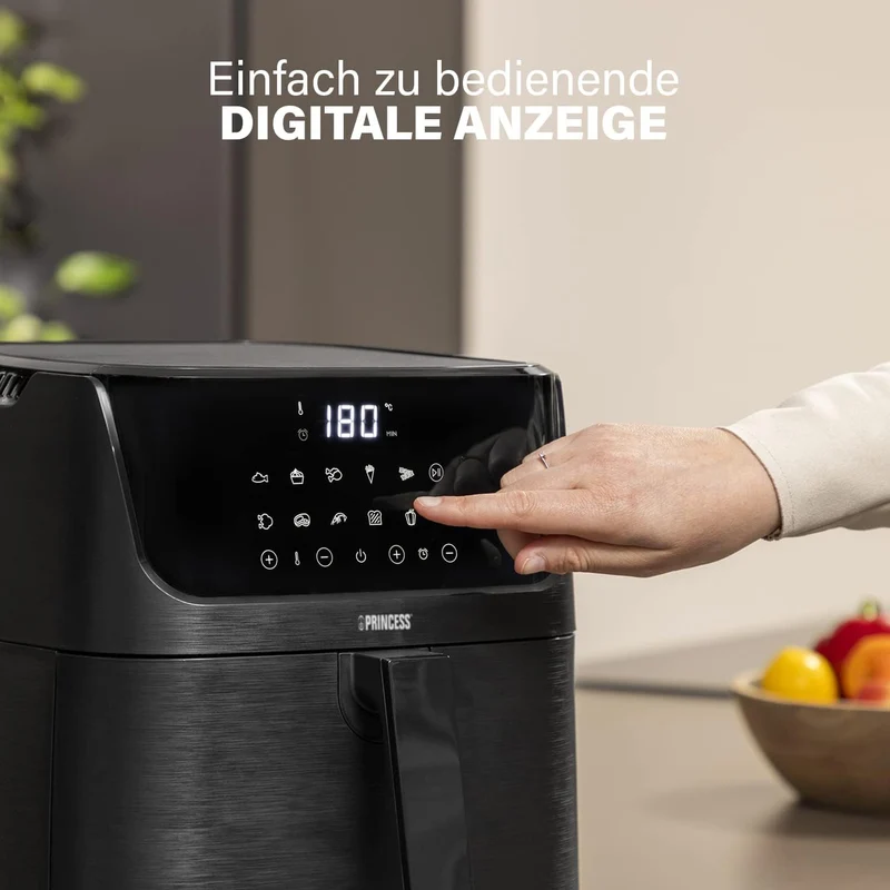 Princess Heissluftfritteuse mit 3,5 L – 70% weniger Energieverbrauch – 11 Programme – Inklusive Reze