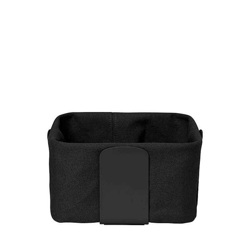Blomus Brotkorb -DESA- | Stahl pulverbeschichtet/100% Baumwolle | Black | Grösse S | H 10 cm x B 20