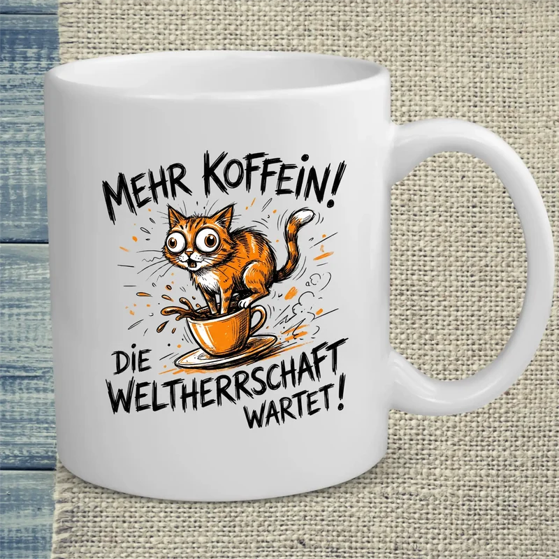 Mehr Koffein - Weltherrschaft wartet - Tasse