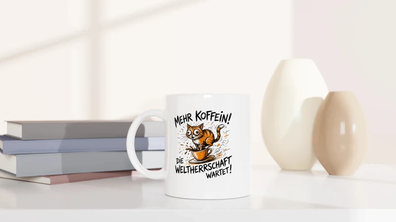 Mehr Koffein - Weltherrschaft wartet - Tasse