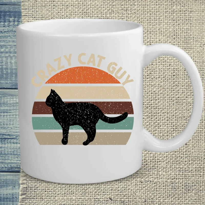 Crazy Cat Guy - Retro - Tasse