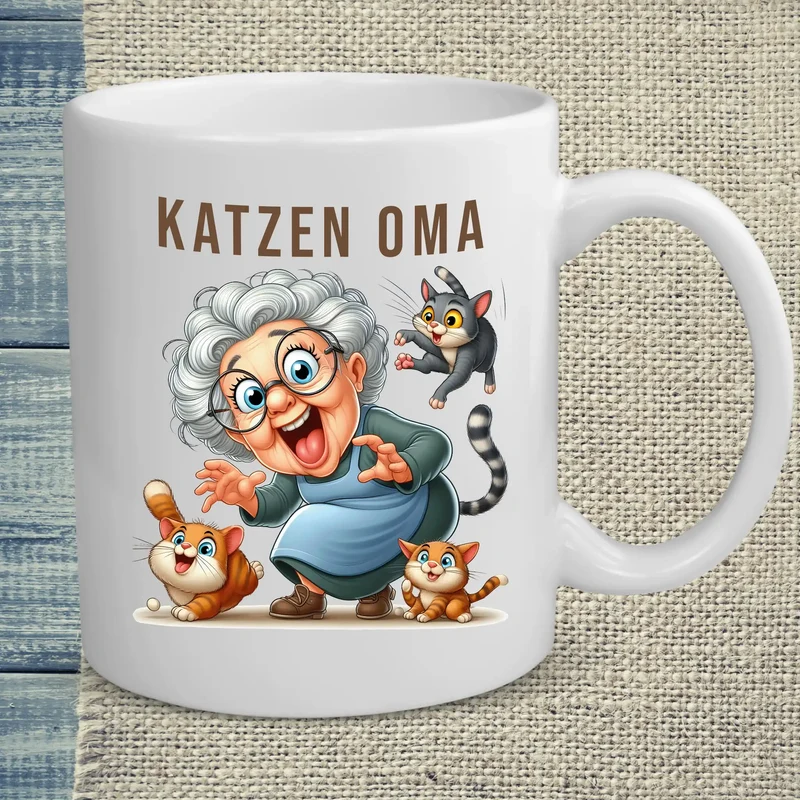 Lustige Katzen Oma - Tasse