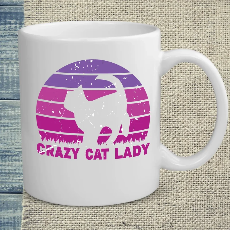 CRAZY CAT LADY - Retro - Tasse